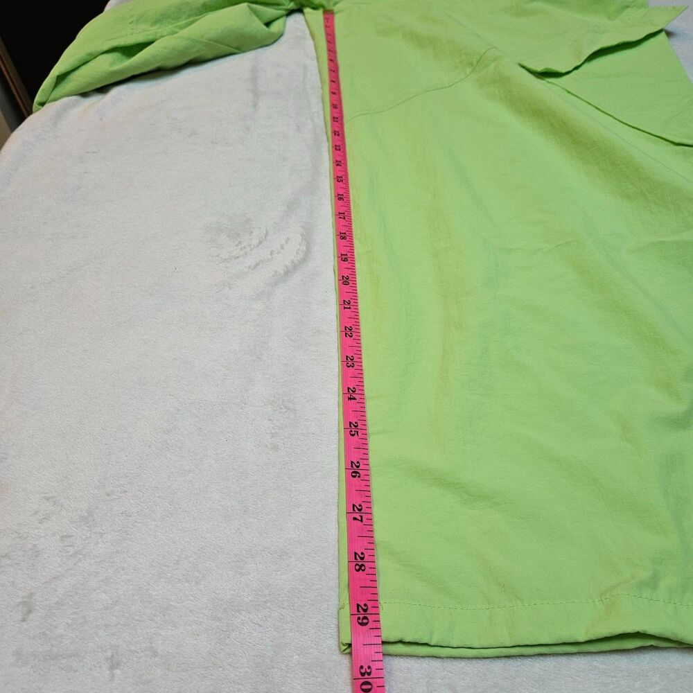 NWT Lime Green Parachute Pants High Waist Elastic Drawstring Legs w/ Pockets - Picture 8 of 9